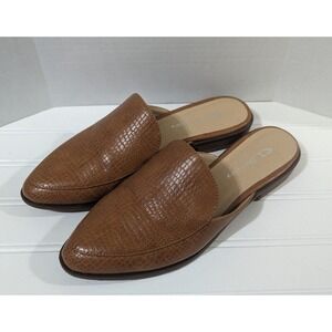 CL by Laundry Women Mules Slides Brown Faux Snake Casual Office 7.5